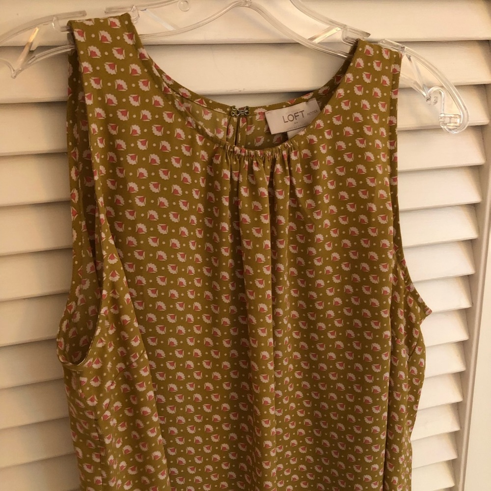 LOFT Sleeveless Blouse Petite Large EUC